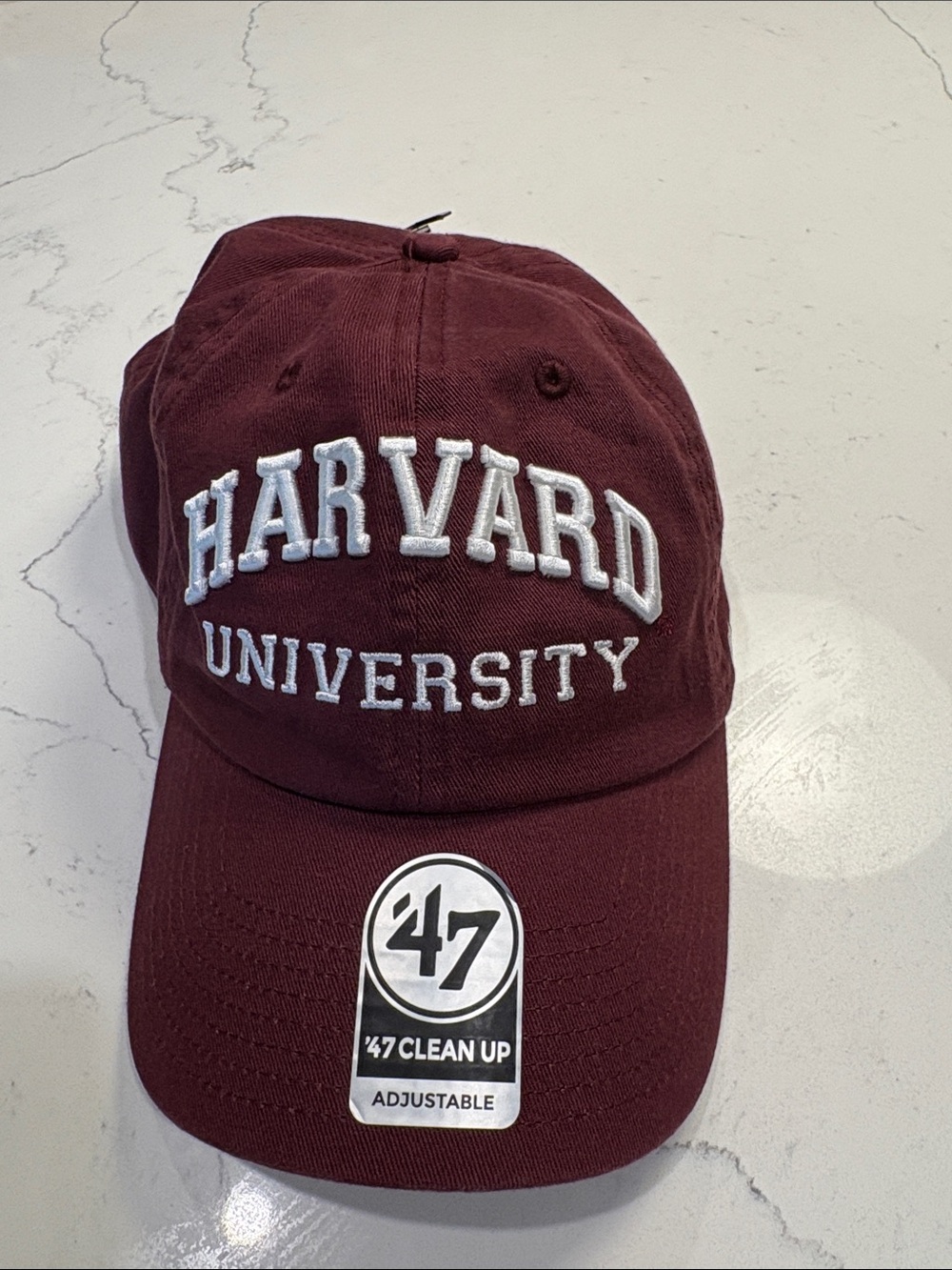 47 Maroon Harvard University Baseball Cap with White Embroidery